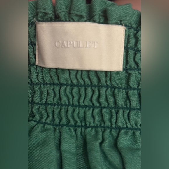 Capulet Green Off-Shoulder Smocked Dress size S/M - Picture 2 of 6